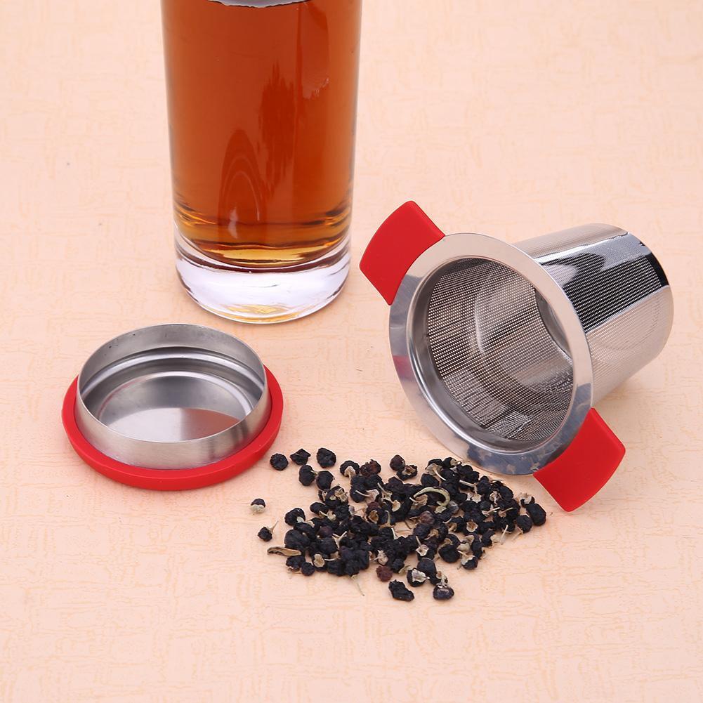 Stainless Steel Tea Strainers Infuser Steeping Loose Leaf Tea Filter(Red)