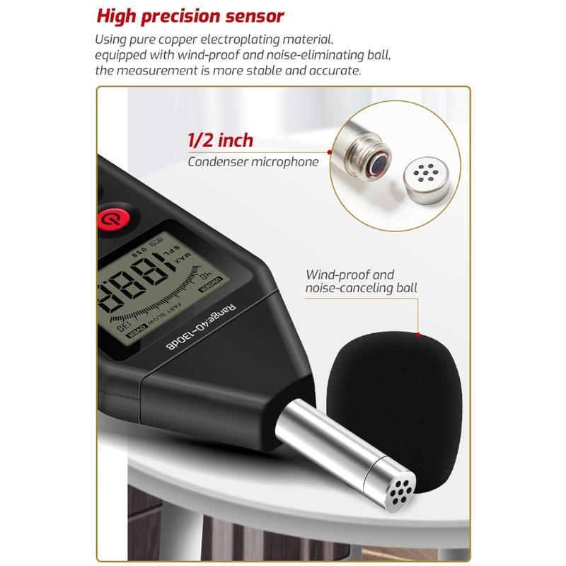 TA8152A Noise Measuring Meter 40~130dB Audio Sound Level Meter Decibel Monitor