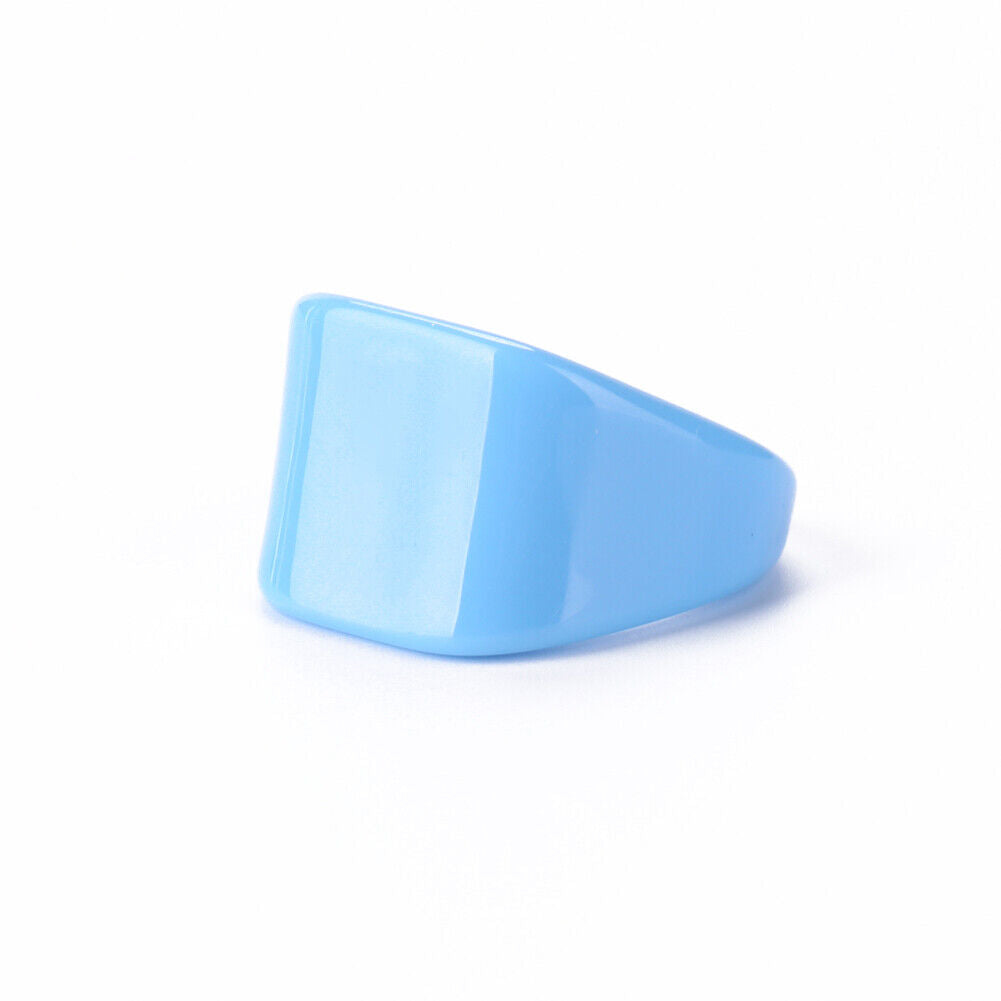 Color Oil Geometric Hand-painted Jelly Open Rings Women Party Jewelry (E)