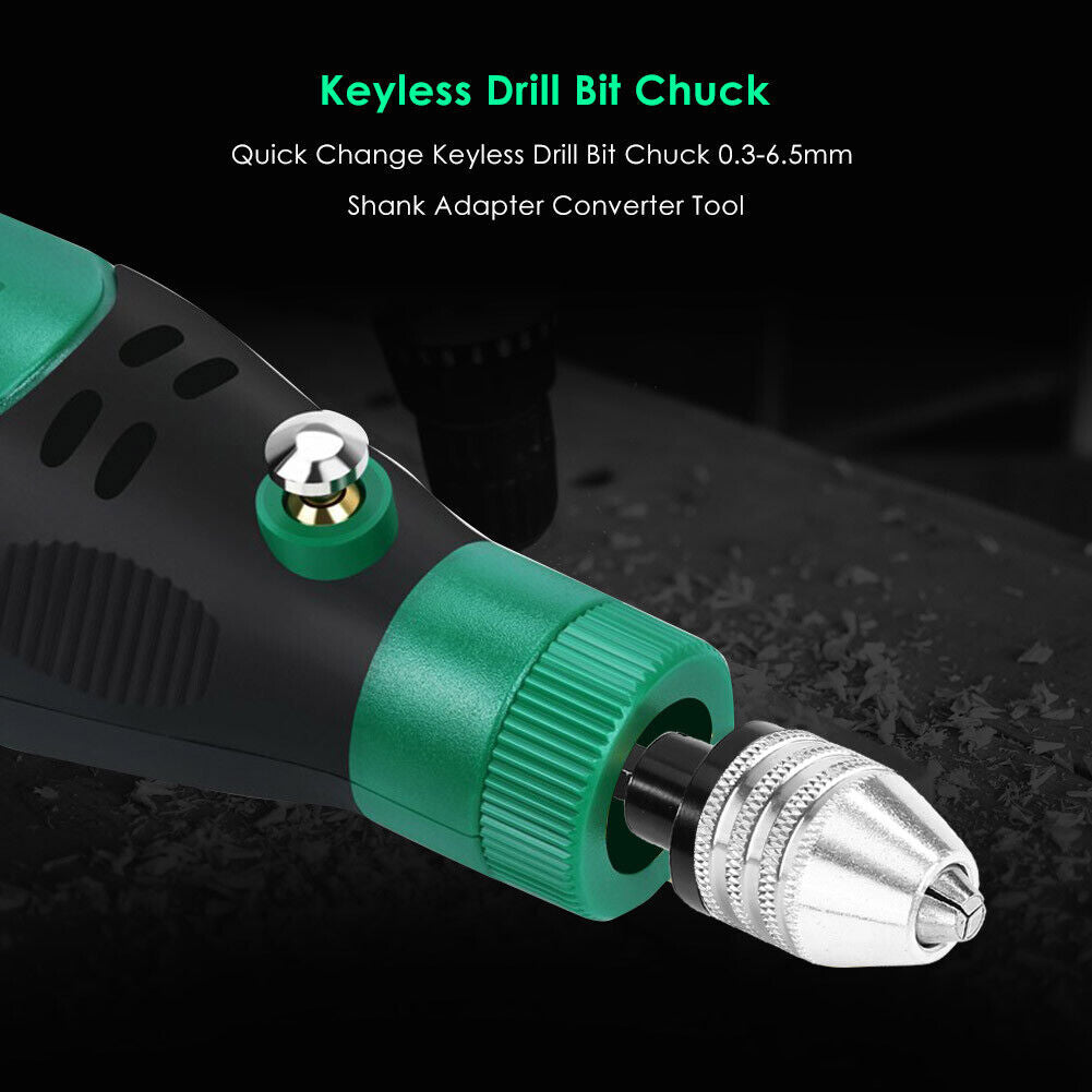 Quick Change Keyless Drill Bit Chuck 0.3-6.5mm Shank Adapter Converter Tool
