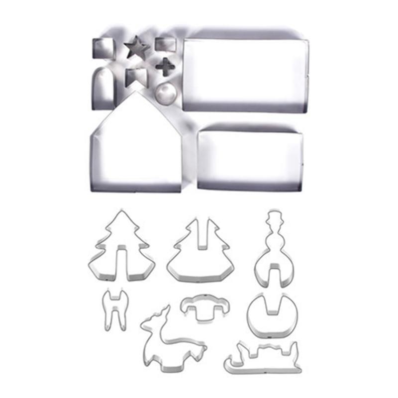 18 Pieces Cartoon Cake Mold Baking Utensils Stainless Steel Gingerbread House