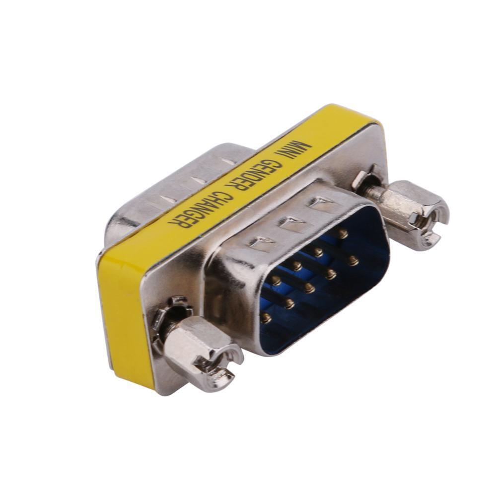 2pcs DB9 Male to Male Adapter Gender Changer Serial RS232 Coupler Straight