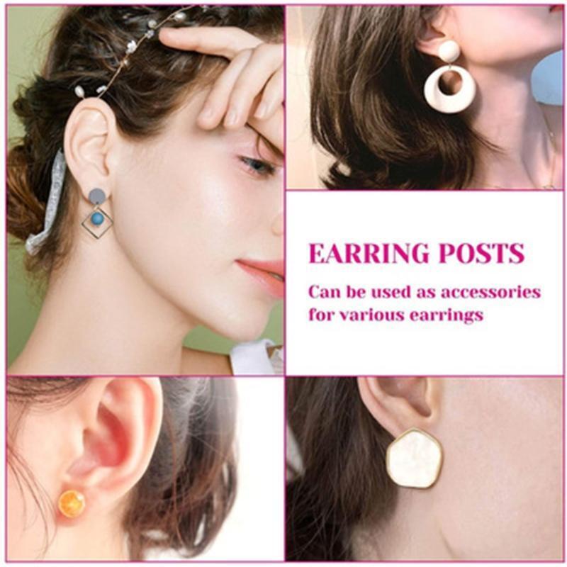 1800Pcs Jewelry Earring Making Supplies with Alloy Earring Posts Earring Backs