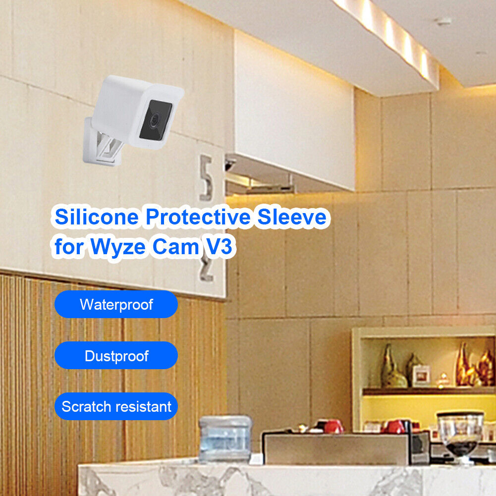 2pcs Waterproof Case for Wyze Cam V3 Security Camera Cover Skin (White)