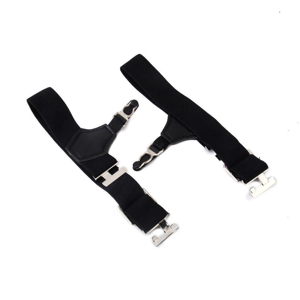PAIR MEN SOCK SUSPENDERS GARTER ADJUSTABLE   ELASTIC  GRIP
