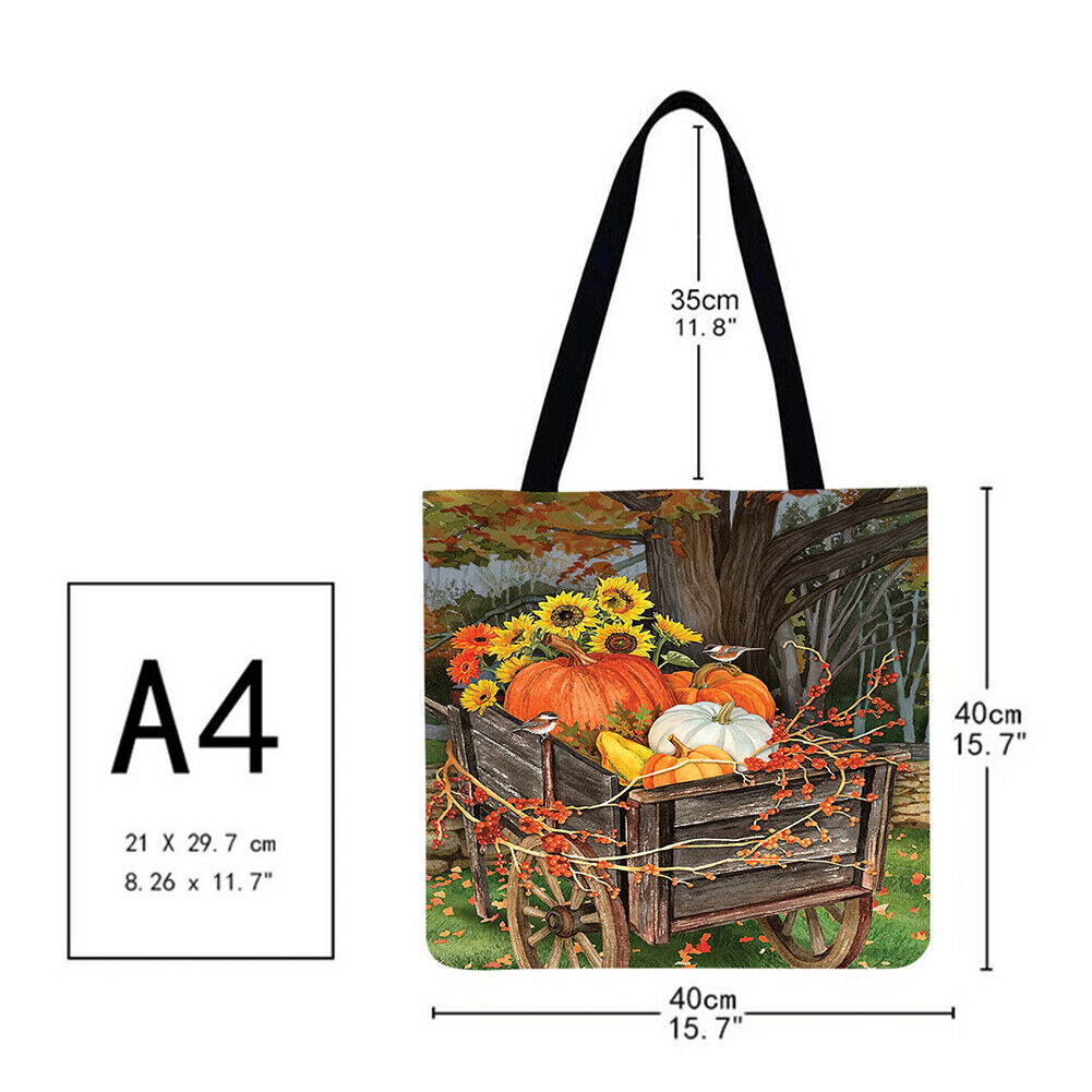 plant Printed Shoulder Shopping Bag Casual Large Tote Handbag (40*40cm)