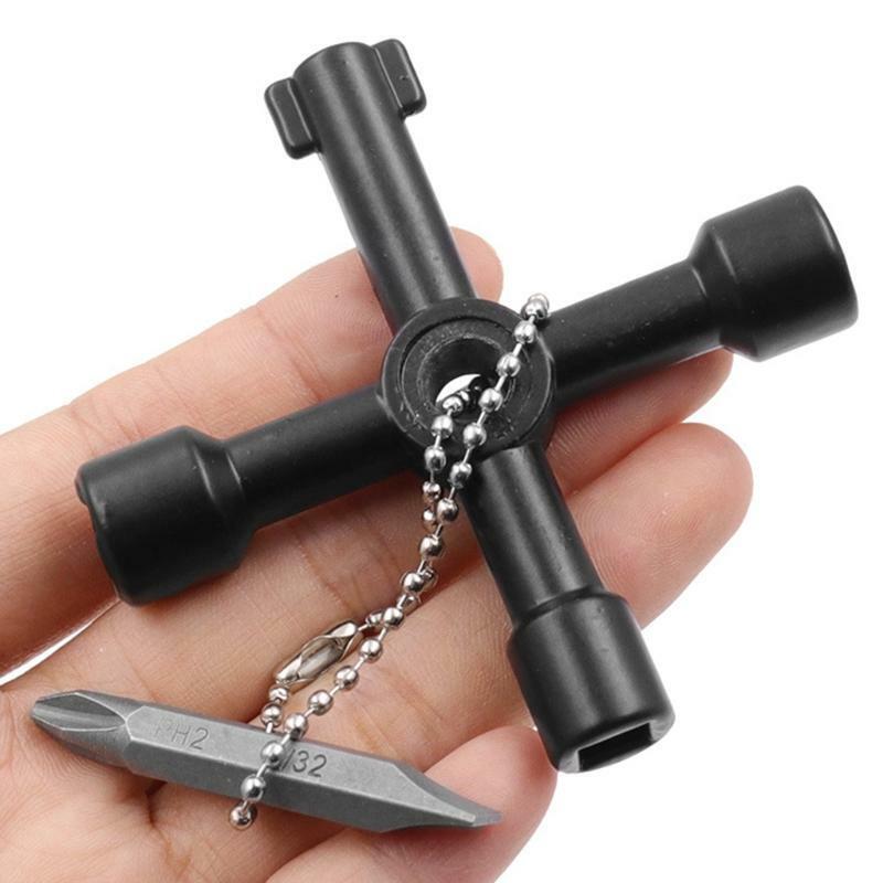 Universal 4 Way Multi-Functional Utilities Key With Screwdriver Bits Electric