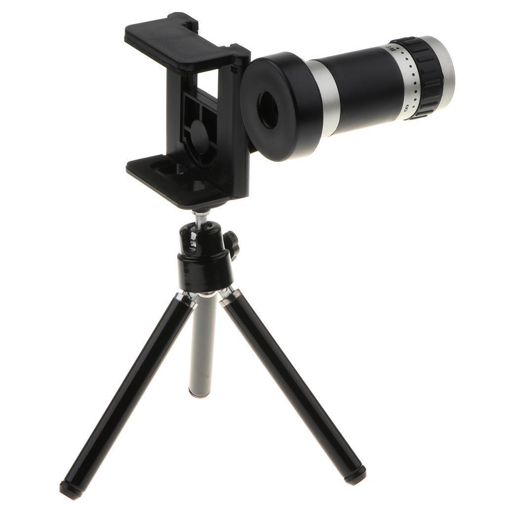 Universal 8X Phone Camera Telephoto Lens+360° Rotatable Tripod for