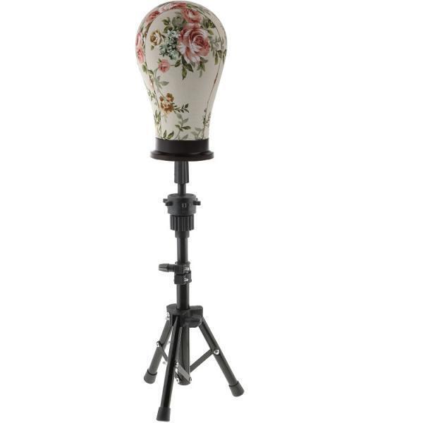 22'' Floral Wigs Making Glasses Block  Head with  Tripod Stand