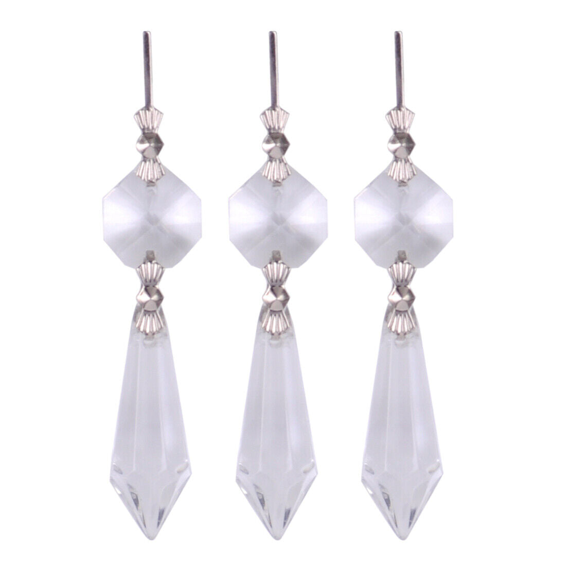 20x Clear Icicle Crystal Chandelier Lamp Lighting Prisms Pendants Glass Drop Li