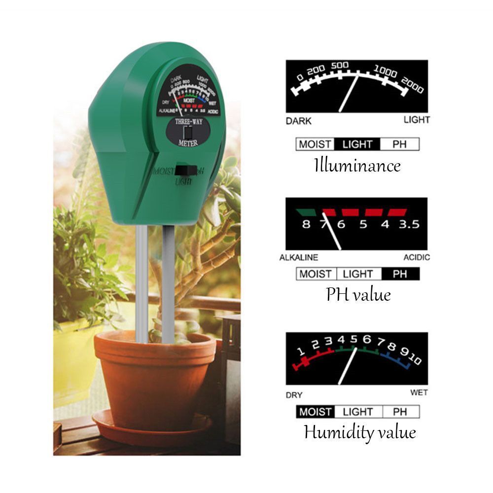 Plants Acidity Hygrometer Water Moisture Test Soil PH Tester 3 in 1 Meter Kit