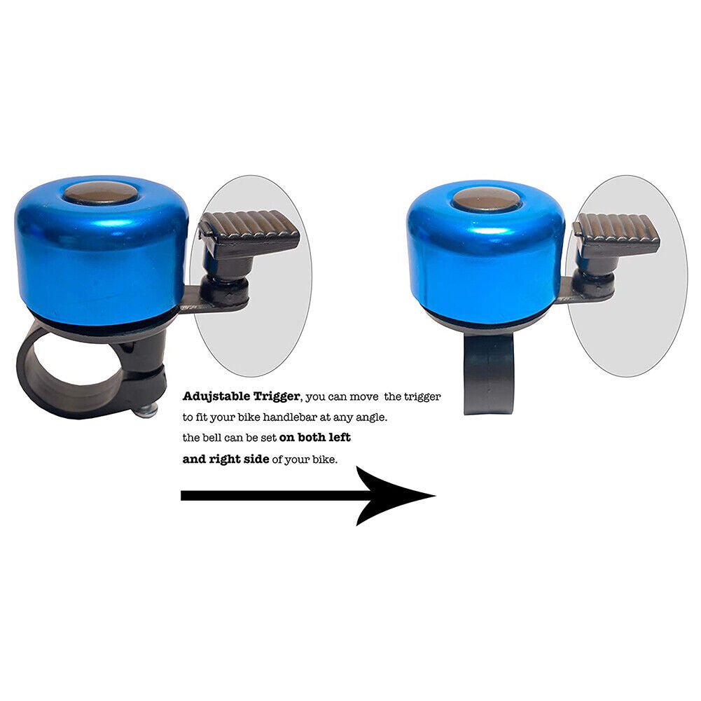 2x Metal Bike Bells Safety Cycling Handlebar Sound Alarm Horn Ring (Blue)