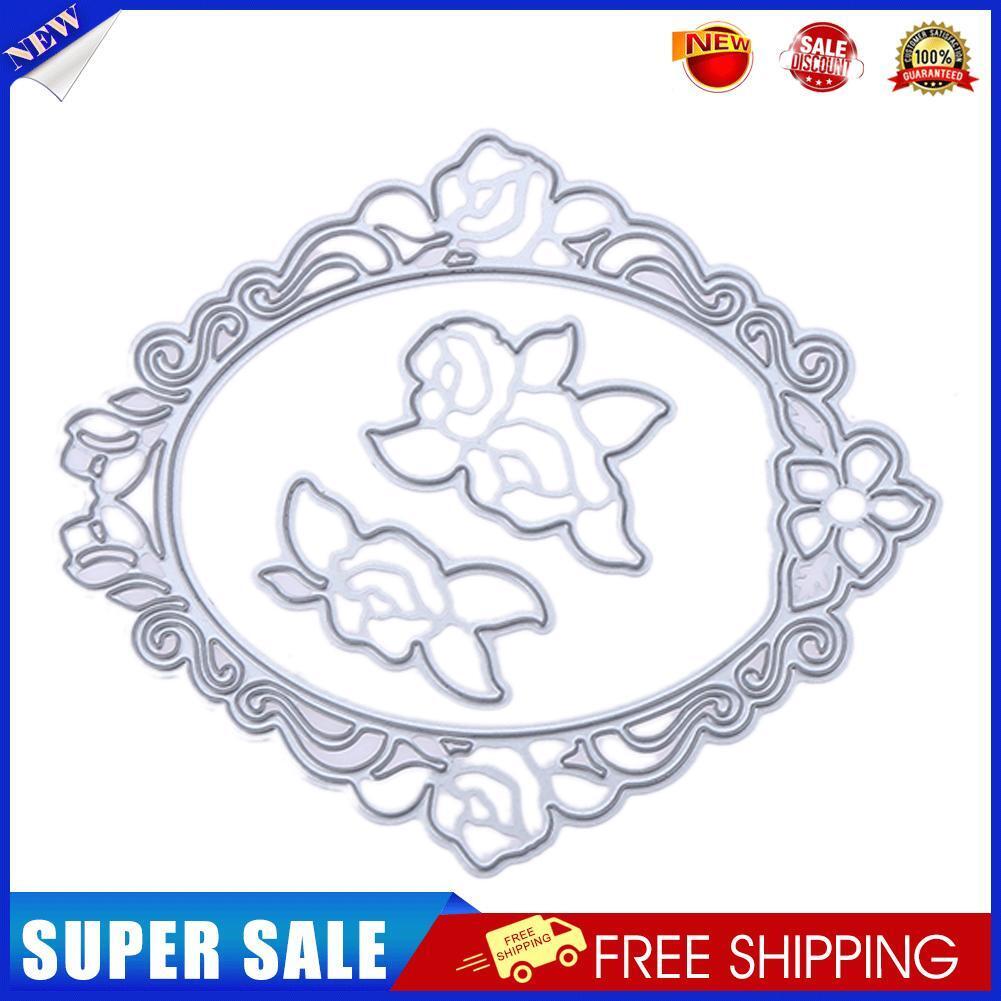 Mirror Film Rose DIY Puzzle Metal Scrapbook Embossing Cutting Die Stencils-