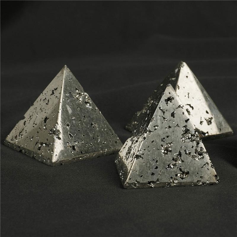Pyramid Statue Pyrite Crystal Ore Desktop Adornment Decoration Women Men Gift