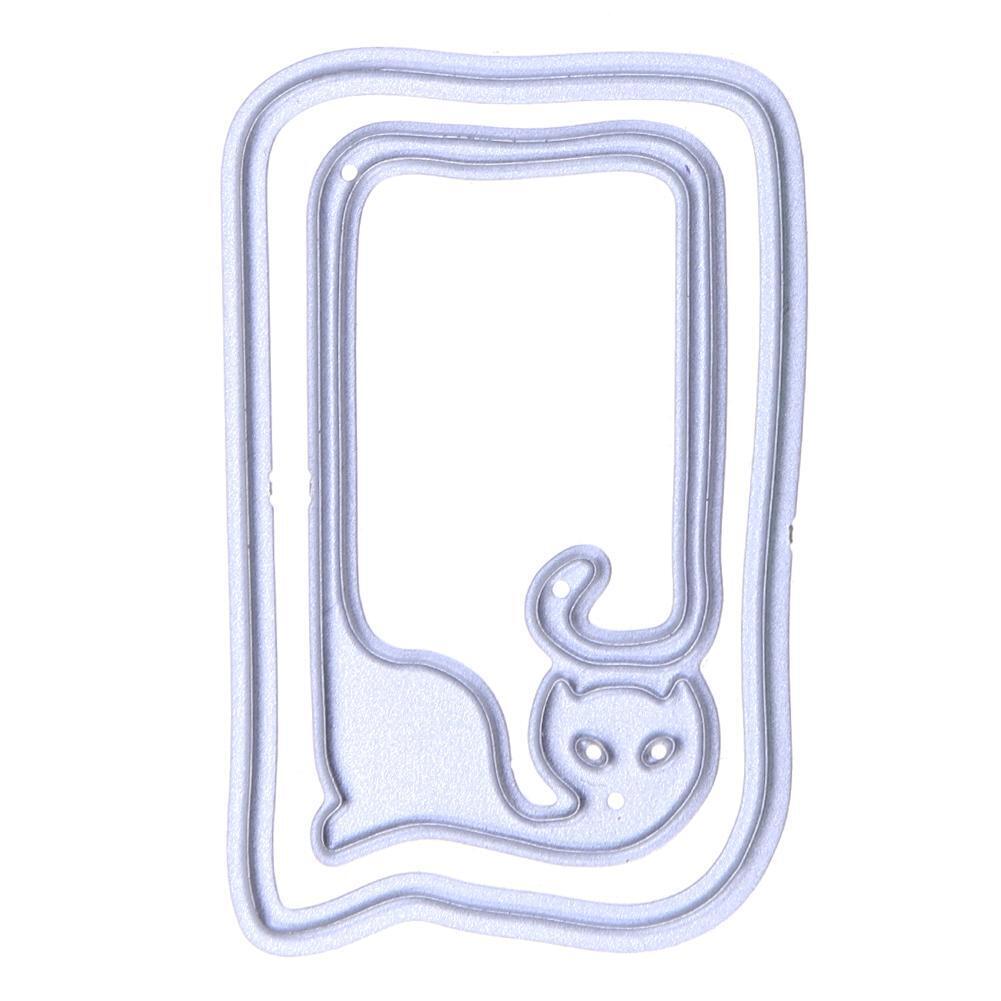 4pcs Cat Message Box Metal Cutting Die Scrapbooking Stencil DIY Album Decor