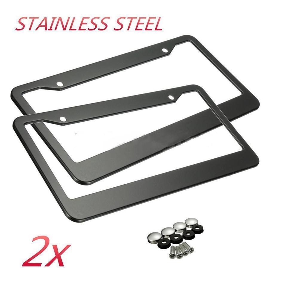 2pcs 12in x 6in Stainless Steel Car Auto License Plate Frame Covers Kit
