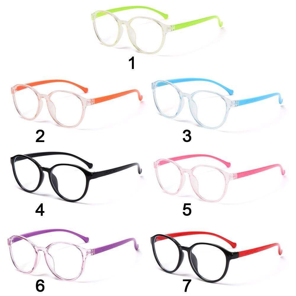 Portable Anti-blue Light Ultra Light Frame Kids Glasses Round Eyeglasses