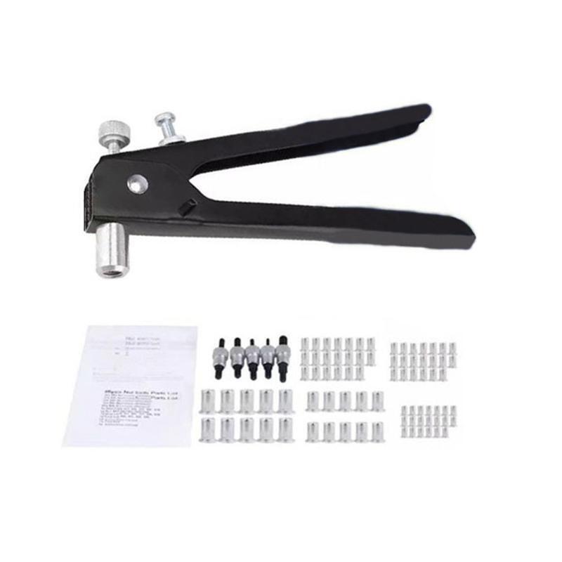 86 Pieces Hand Rivets Tool Nut Setter Kit for Bicycle Attachments Furniture
