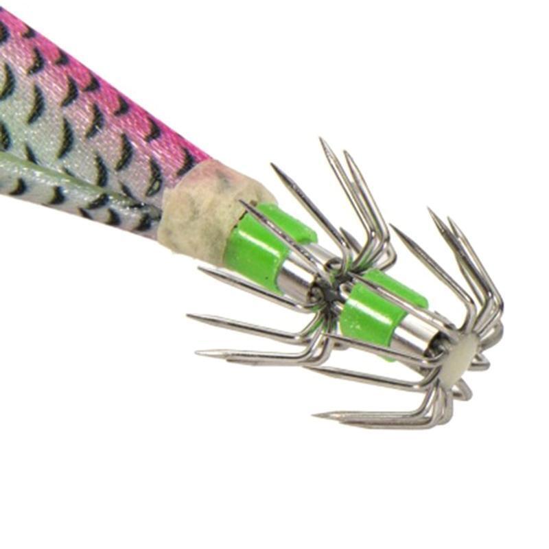 14Pcs Shrimp Prawn Hooks Lure Squid Hook Saltwater Octopus Fishing Squid Lures