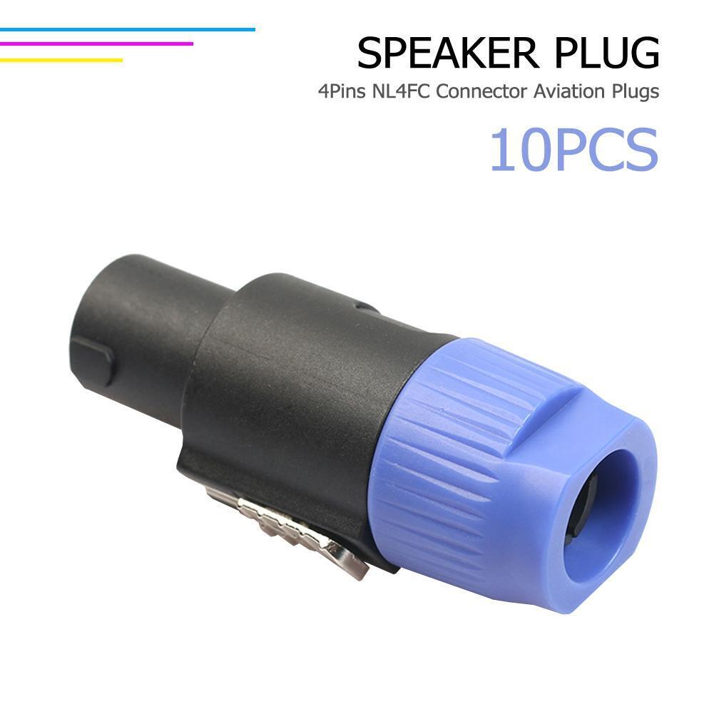 10pcs 4-Pole 4Pin NL4FC Connector Ohm Plug Speaker Audio Cable Plug Adapter