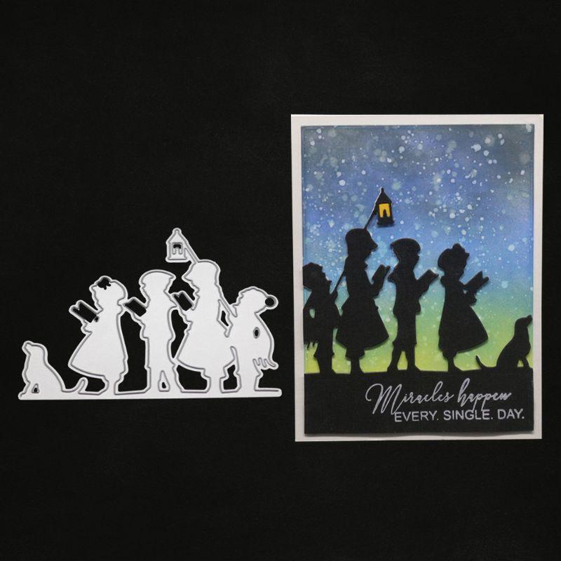 Children Reading Metal Cutting Dies Stencil Scrapbooking DIY Album Stamp Paper