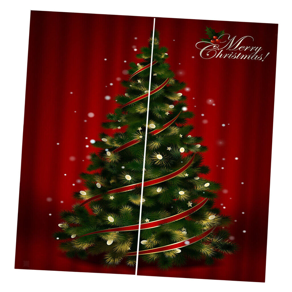 100x140cm Christmas Curtains Set  Waterproof 2Panels Drapes