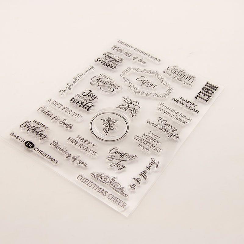 Happy Birthday Christmas Silicone Clear Seal Stamp DIY Scrapbooking Embossing