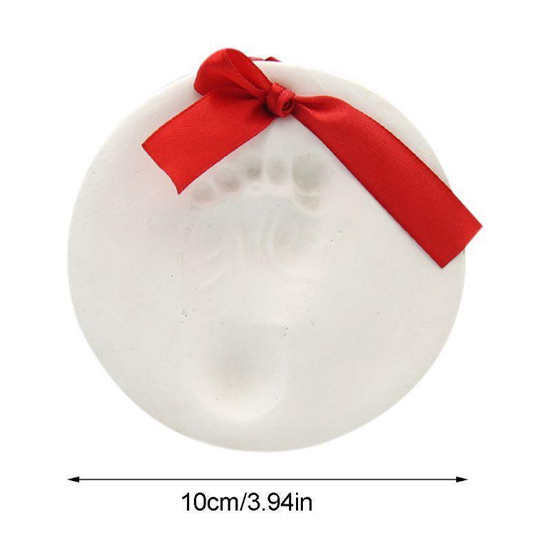 Air-Dries Soft Commemorative Paw Print Inkpad with Red Ribbon Christmas Ornament