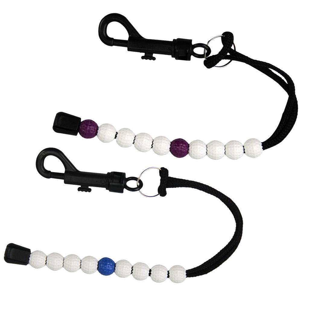 2pcs Golf Stroke Bead Score Counter Counting Bracelet Scorer  w/ Clip