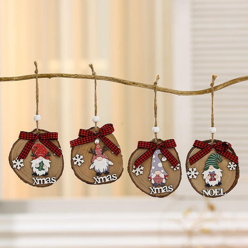 Christmas Decorations Tree Gnome Ornament Cute Wooden Xmas Ornaments Hanging