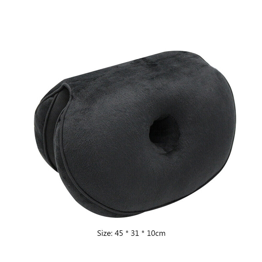 Memory Foam Plush Seat Cushion Orthopedic Office Chair Seat Pillow (Black)