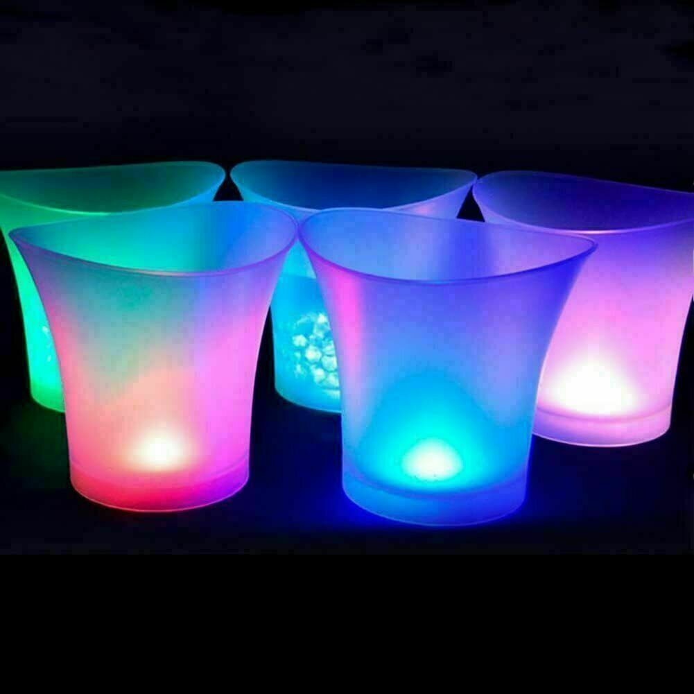 Light Up Bar Wine Drinks Cooler Table Light LED Ice Bucket 5L Color Changing