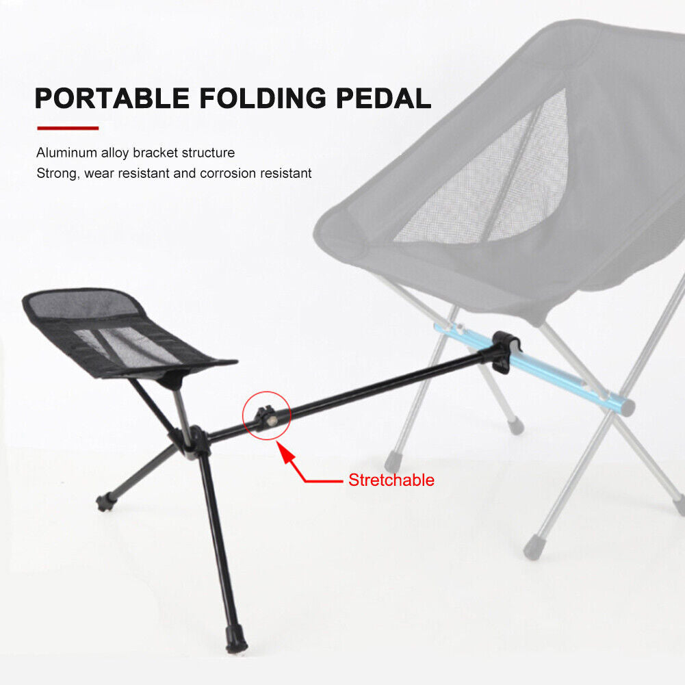 Outdoor Fishing Beach Footrest Portable Aluminum Leg Stool Folding Chair