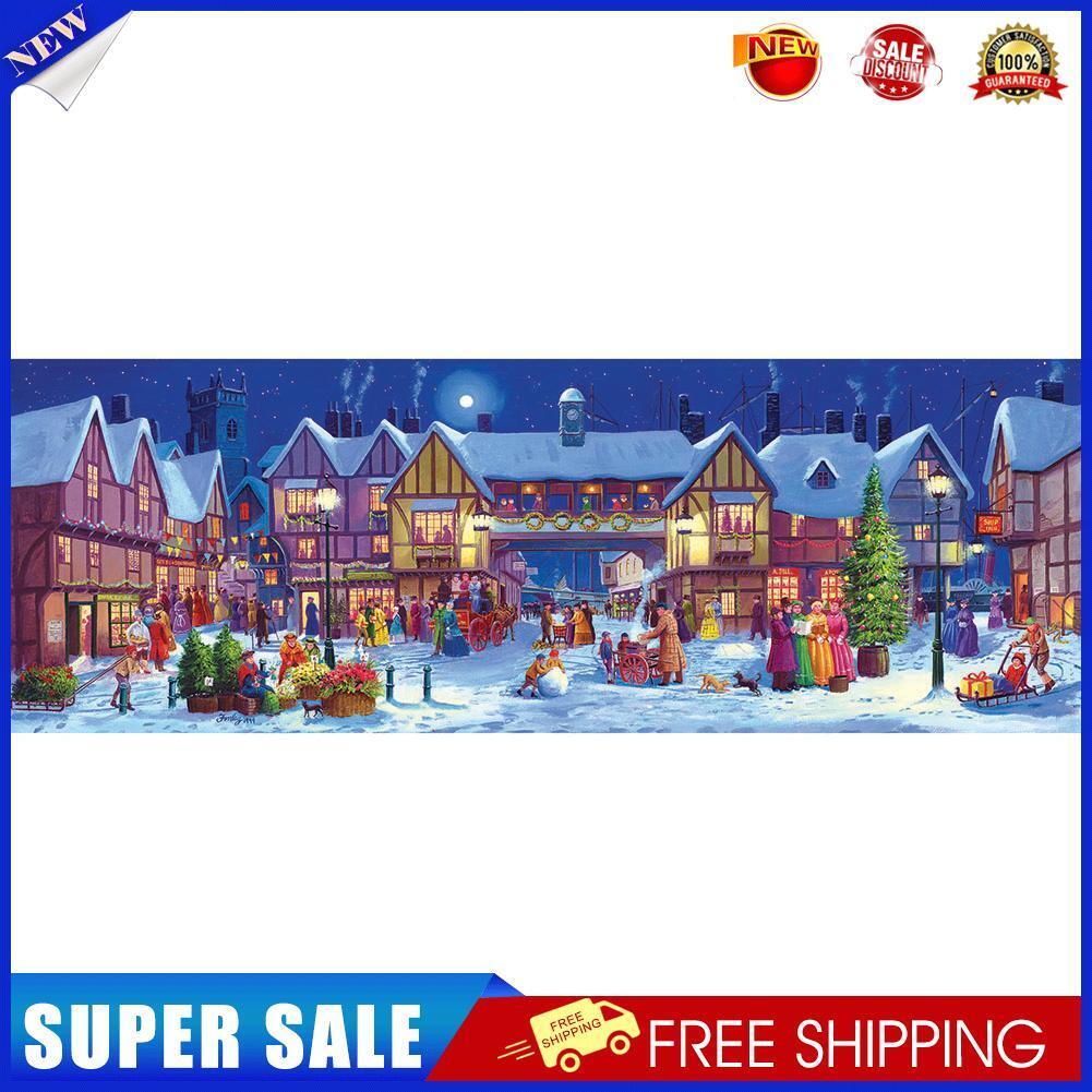 House Snow 5D DIY Full Drill Round Diamond Painting Mosaic Kit Home Decor