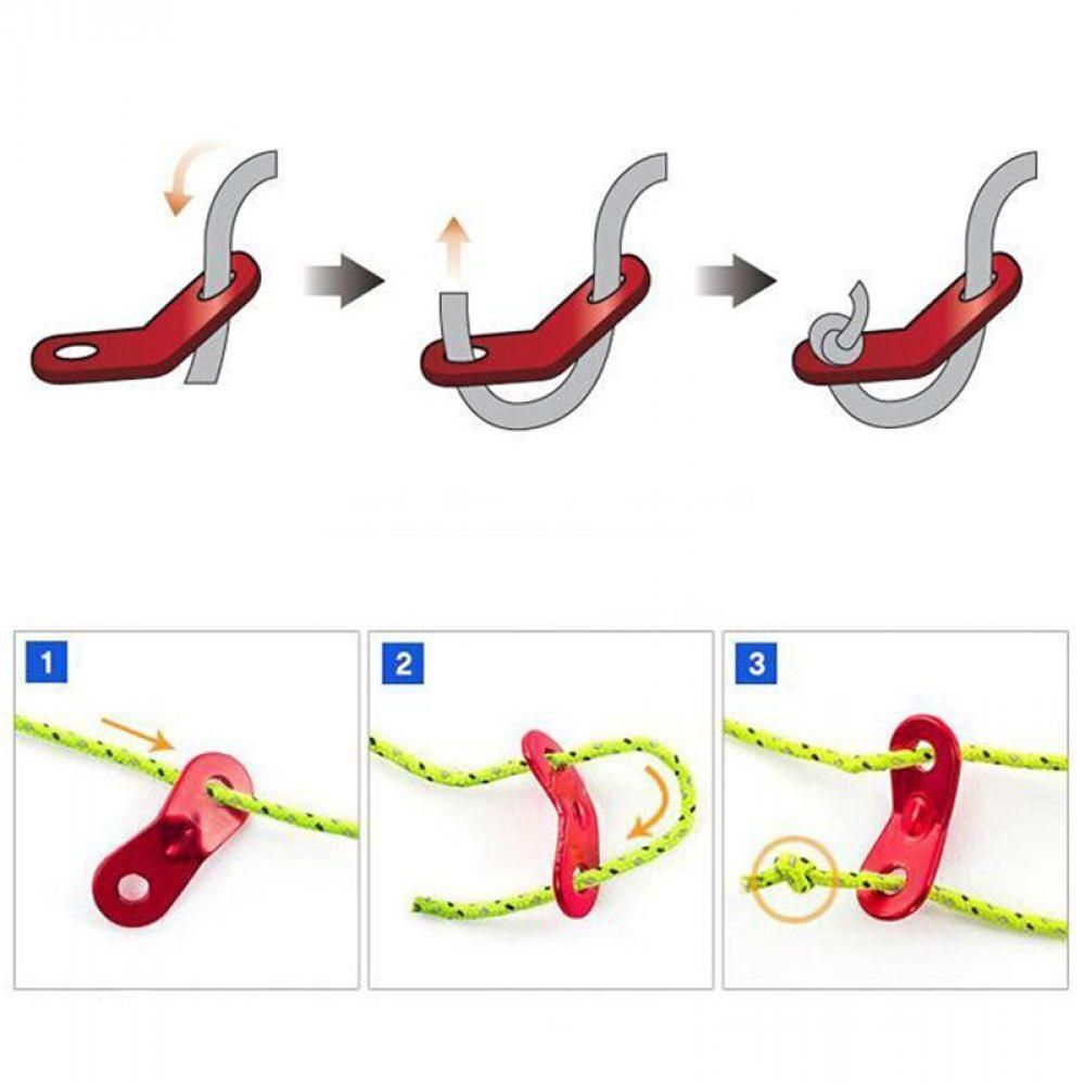 Hiking Guy line Tensioner Tightening Double holse  Fastener Hook Rope Buckles