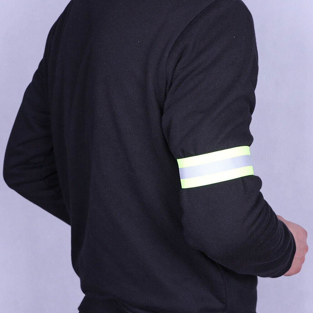 2x Night Reflective Bike Safety Armband Outdoor Sports Arm Strap (Green)