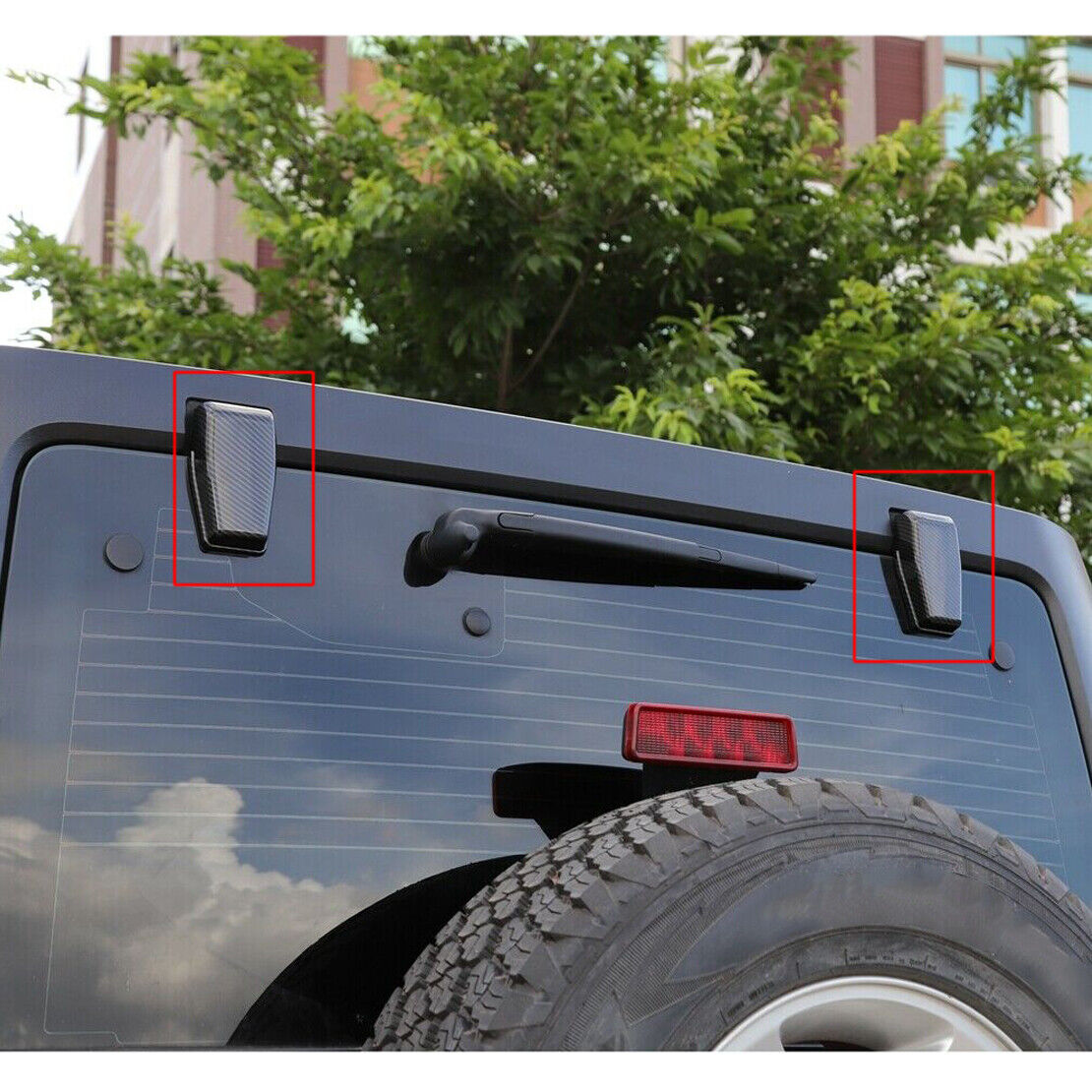 Pair REAR WINDOW GLASS LIFT GATE HINGE COVER FIT FOR Jeep Wrangler JK JKU 07-17