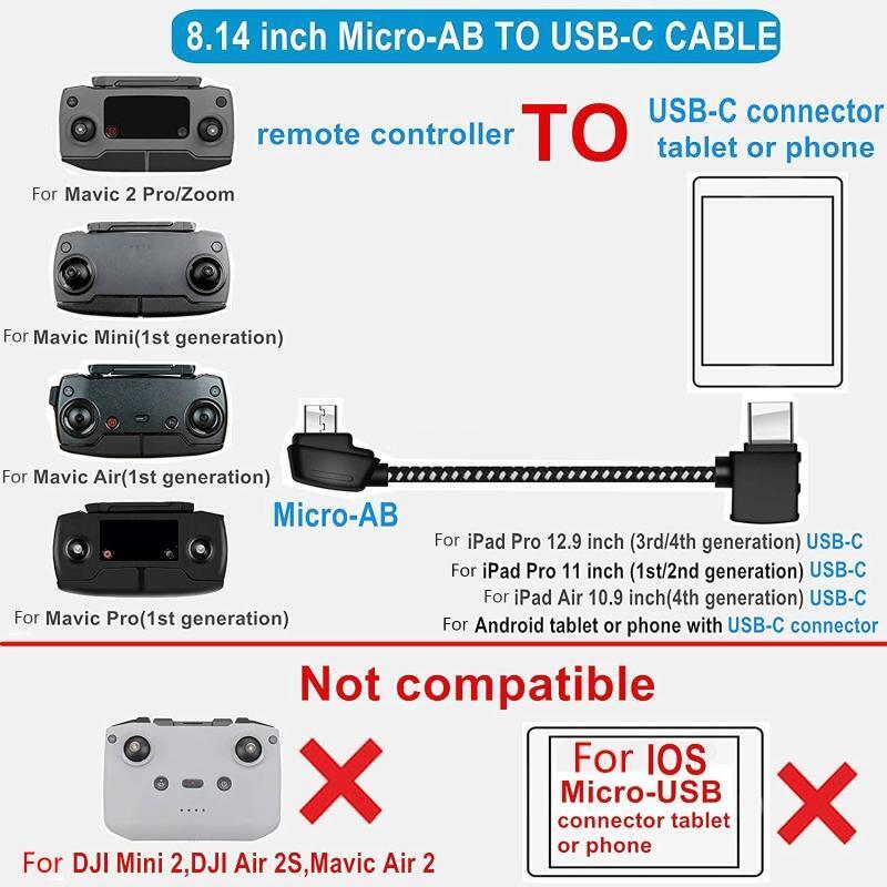 Extension RC Data Cord Cable Accessories for DJI Mavic 2/AIR/PRO Aerial