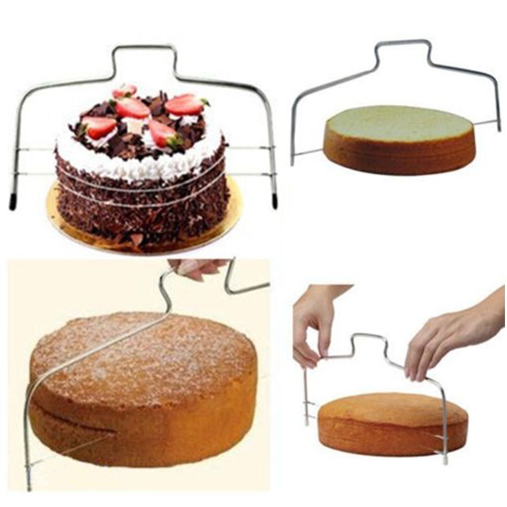 2 Wire Cake Slicer Stainless Steel Pizza Dough Cutter Trimmer Leveler