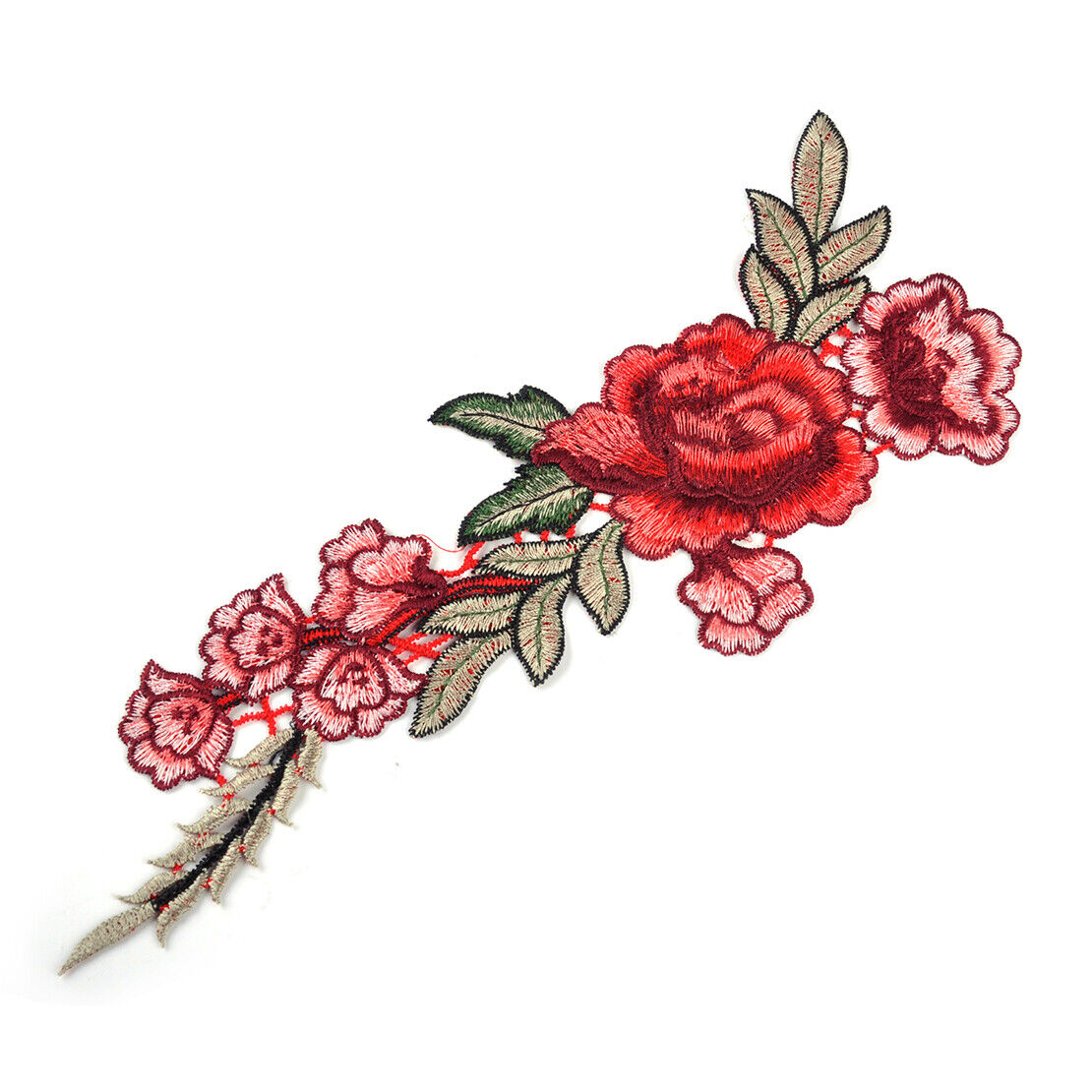 29cm Rose Flower Embroidered Sew on Patch Applique Badge Dress Jeans Collar Li
