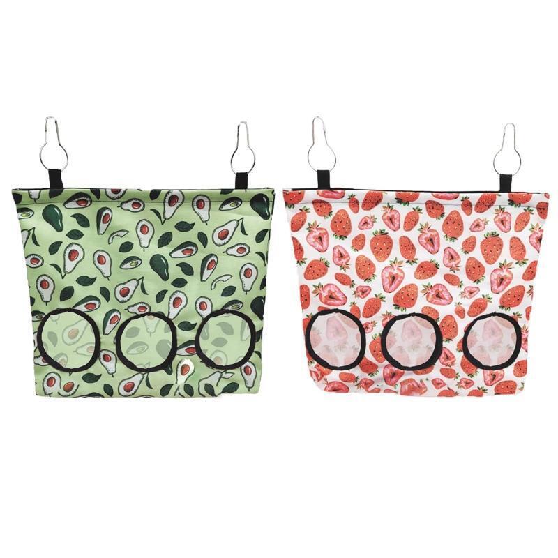 Fruit Pattern Hay Feeder Bag Rabbit Feeding Bag Outdoor and Indoor Chinchilla
