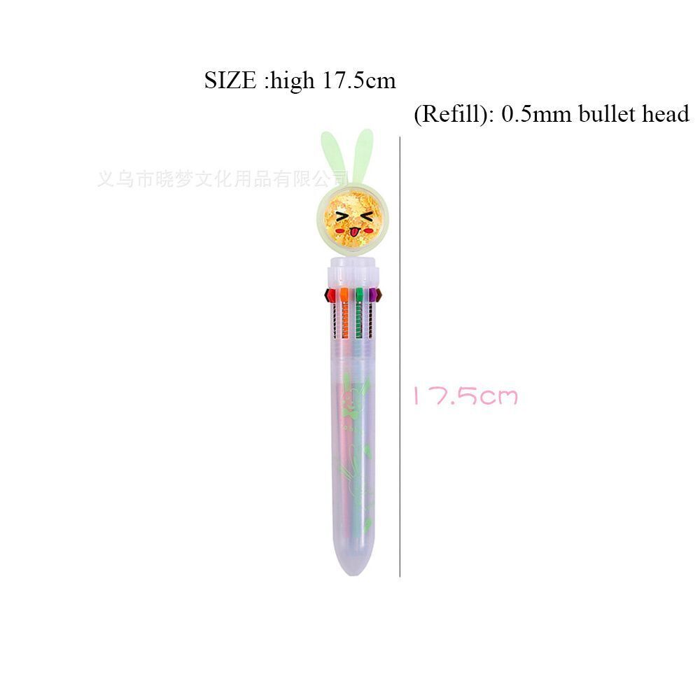 Pen 10 Color Multicolor Ballpoint Pen Colorful Refill Cartoon Office Stationary
