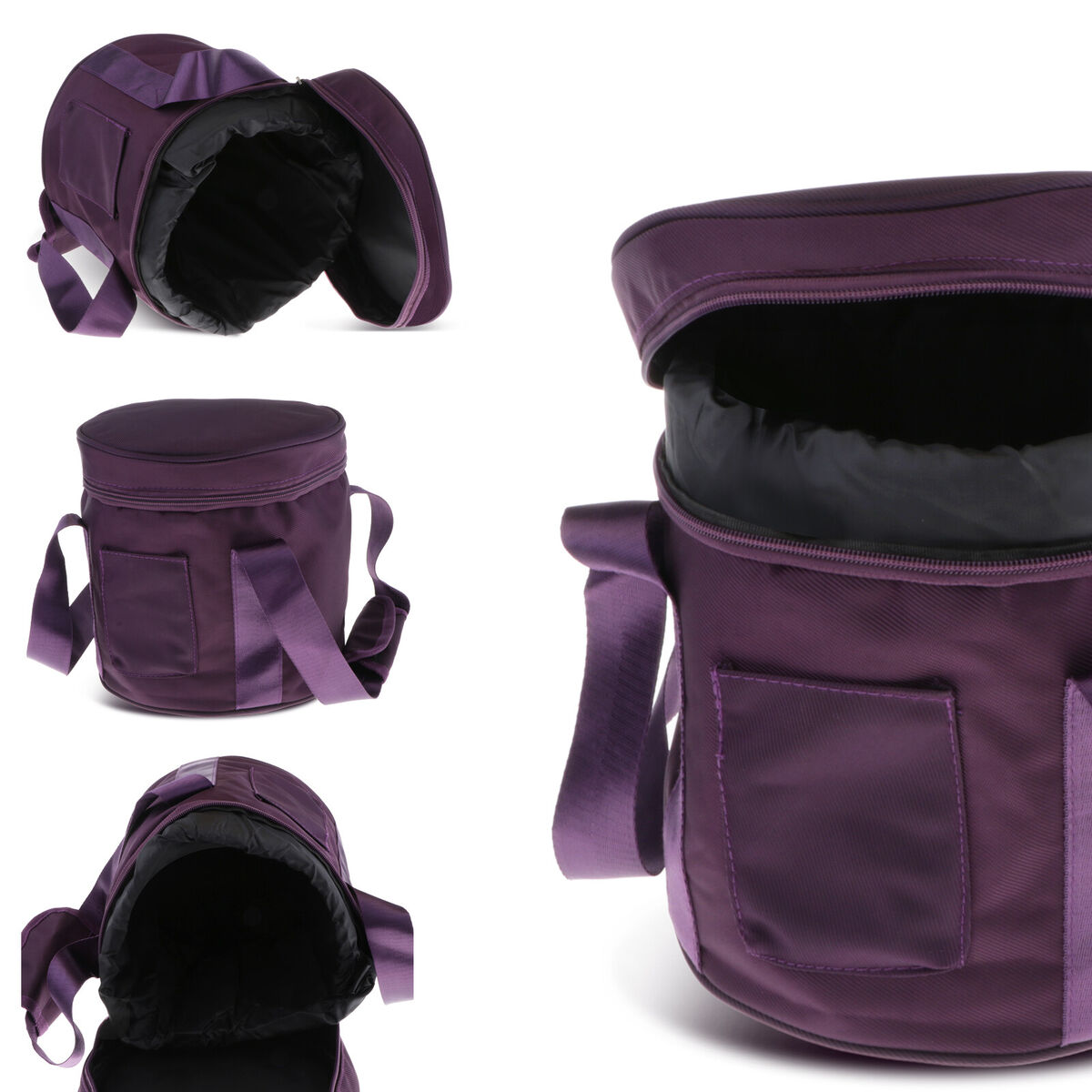 14inch  Handmade Singing Bowl Yoga Bag with Handle Accessory Dark Purple