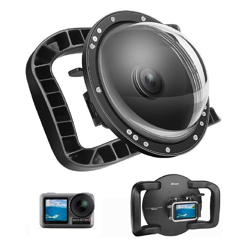 Dual Handheld Dome Port 45m Waterproof Diving Housing Case with Trigger for Osmo