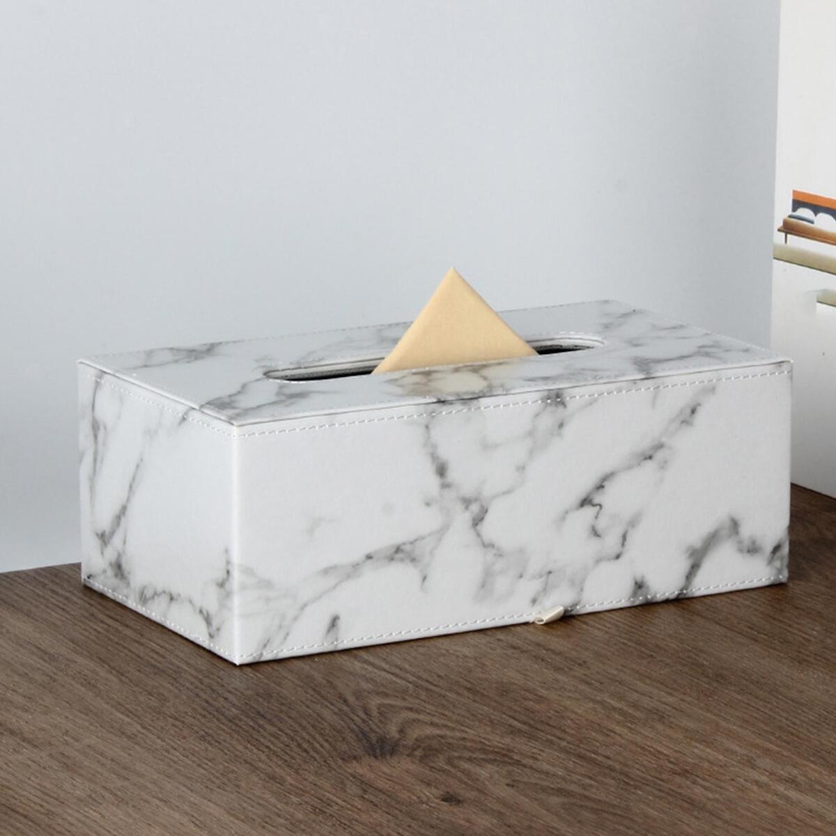 PU Tissue Box Cover Holder Decor Paper Napkin Case for Living Room Bedroom