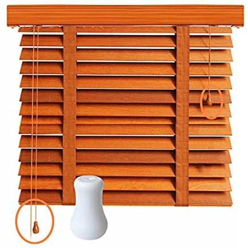 Wood Bell Window Blind Knobs 8Pcs Cord Drops Pull Ends Pendant