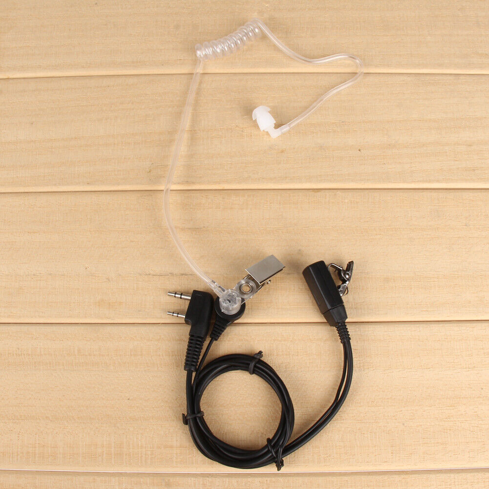 2 Pin Acoustic Tube Headset PTT Mic Earpiece for Baofeng for Kenwood Radio