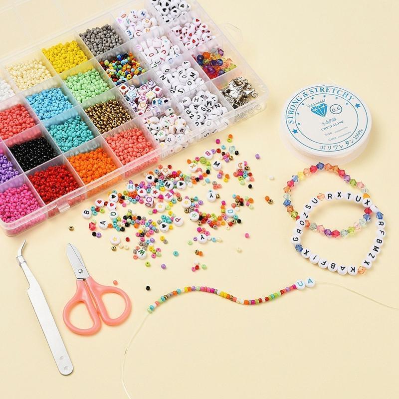 Colorful Necklace Making Beads Kit Multifunctional Acrylic Polymer Clay Beads