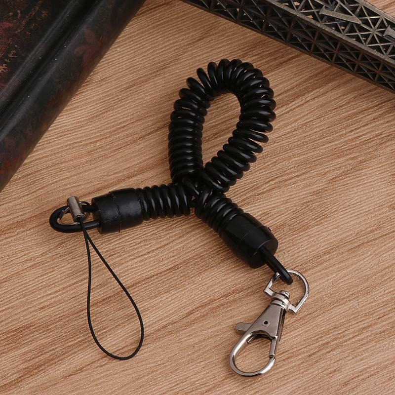 Spring Elastic Retractable Rope Phone Antilost Key Chain  Carabiner