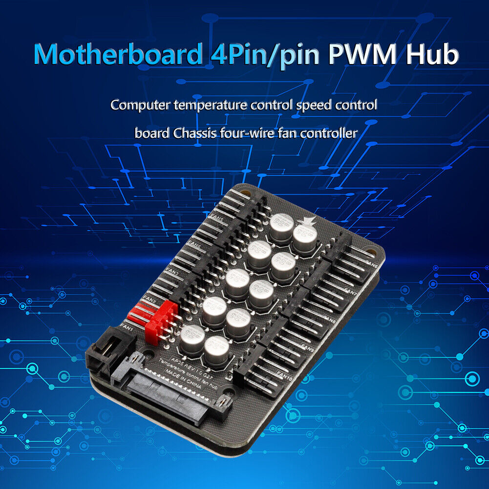 Motherboard 4 Pin PWM Cooler Fan HUB Splitter Power Extension Cable Adapter